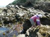 climbing jagged rocks